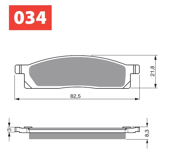 GOLDFREN Bromsbelägg 034 Ceramic Carbon S33 - Motocross bromsbelägg - 46-12-034-4 - 1