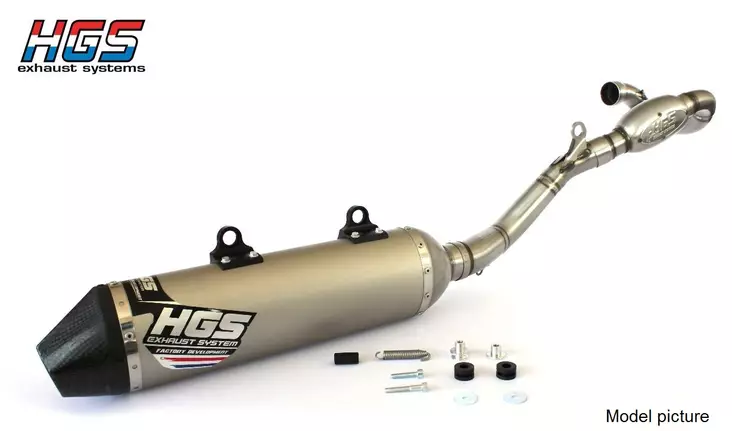 HGS Avgassystem 4T komplett KXF250 21- - Motocross 4-takt helsystem - 46-62-3534 - 1