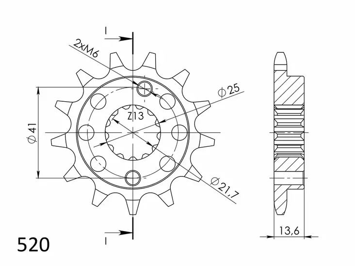 Supersprox / JT Front sprocket 1307.14 - MC Framdrev - 27-1-1307-14 - 1