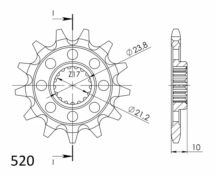Supersprox / JT Front sprocket 1443.14 SC - Motocross framdrev - 27-1-1443-14 - 1