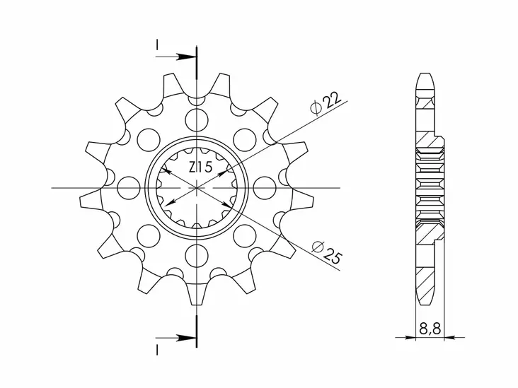 Supersprox / JT Front sprocket 1901.14 SC - Motocross framdrev - 27-1-1901-14 - 1