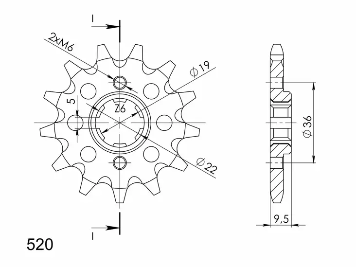 Supersprox / JT Front sprocket 337.14 - Motocross framdrev - 27-1-337-14 - 1