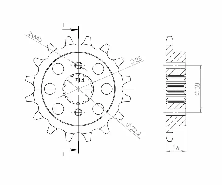 Supersprox / JT Front sprocket 736.14 - MC Framdrev - 27-1-736-14 - 1