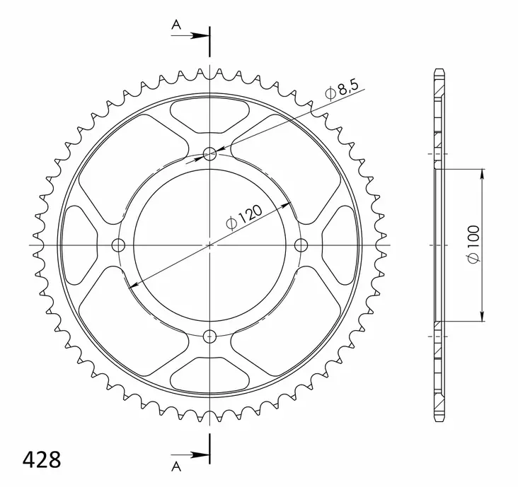 Supersprox / JT Rear sprocket 1140.54 - MC Bakdrev - 27-2-1140-54 - 1