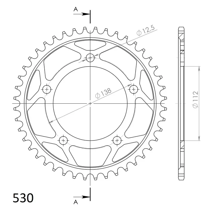 Supersprox / JT Rear sprocket 302.44 - MC Bakdrev - 27-2-302-44 - 1