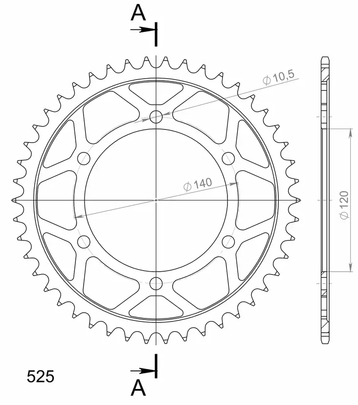 Supersprox / JT Rear sprocket 498.44 - MC Bakdrev - 27-2-498-44 - 1