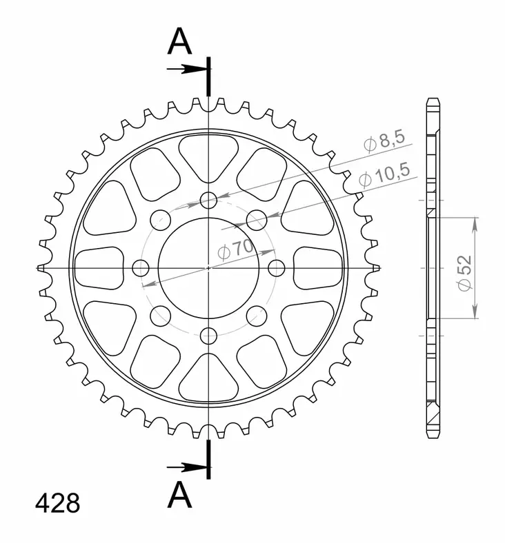 Supersprox / JT Rear sprocket 802.34 - Motocross bakdrev - 27-2-802-34 - 1