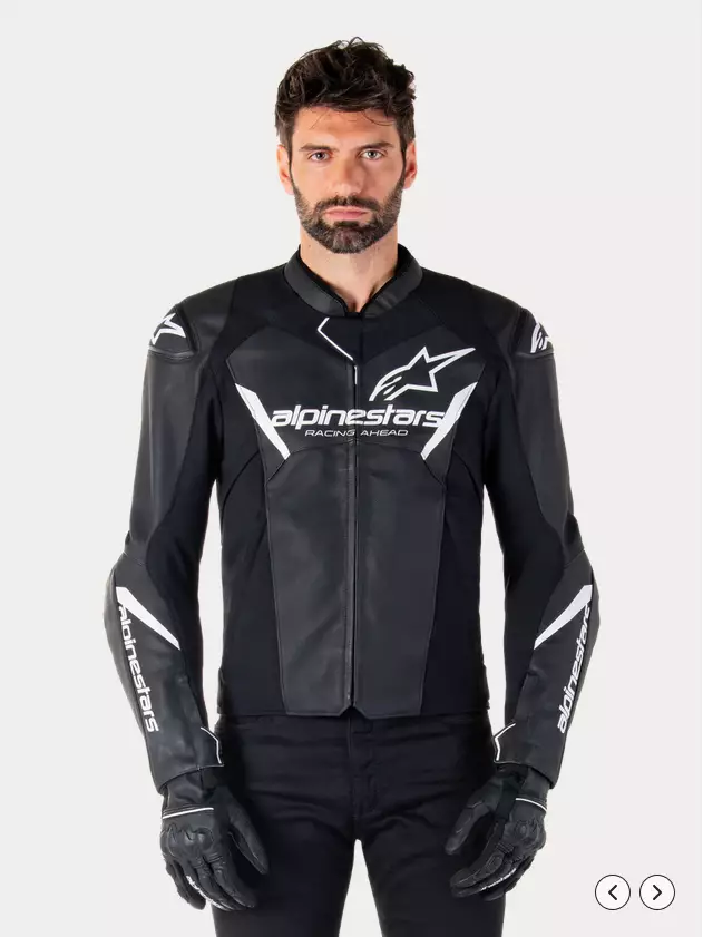 Herr MC-skinnjacka Alpinestars Faster v3, svart/vit - MC skinnjackor - D496894 - 1