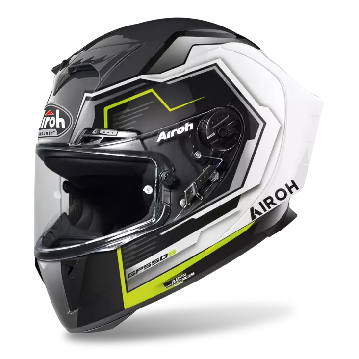 Motorcykelhjälm Airoh GP 550 S Rush, vit/gul - MC integralhjälmar - 57-2244 - 1