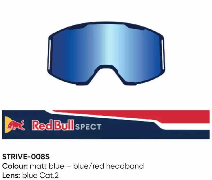 Spect Red Bull Strive MX Goggles Single lens Blue/Red blue - Glasögon linser - 674-220104 - 1