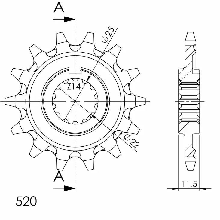 Supersprox Front Sprocket 192-14.1 - MC Framdrev - 27-1-192-14 - 1