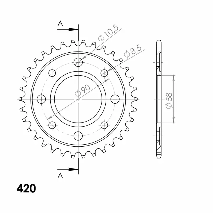 Supersprox / JT Rear sprocket 212/214.34 - MC Bakdrev - 27-2-214-34 - 0