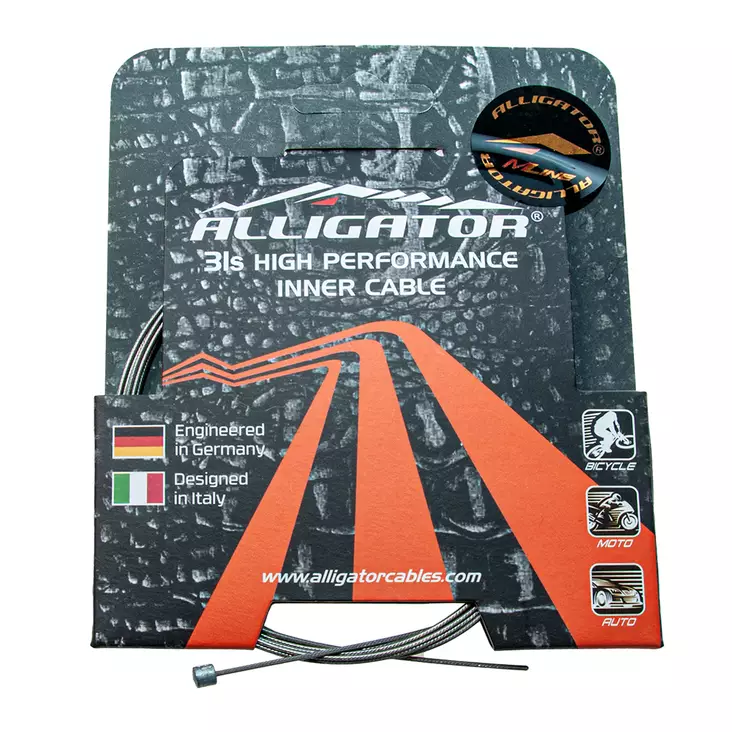 Växelwire ALLIGATOR rostfri/slipad/försträckt 1,1x2000mm - Växelvajrar - 63104 - 1