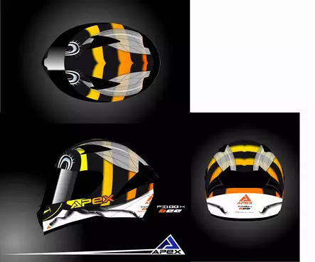 AMOQ Hjälm FI100 Bee glansig svart JNR - MC integralhjälmar - 745-25115 - 1