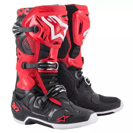 MC-Stövlar Alpinestars Tech 10, svart/röd - Crosstövlar - D438365 - 1
