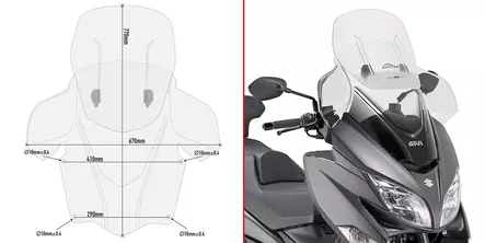 GIVI WINDSCREEN SUZUKI BURGMAN 400 - MC Vindrutor - 323-AF3115 - 1