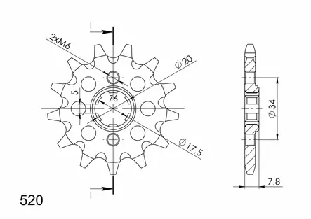 Supersprox / JT Front sprocket 327.15 - Motocross framdrev - 27-1-327-15 - 1