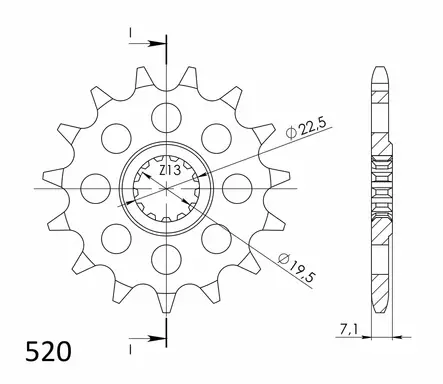 Supersprox / JT Front sprocket 434.15 - MC Framdrev - 27-1-434-15 - 1