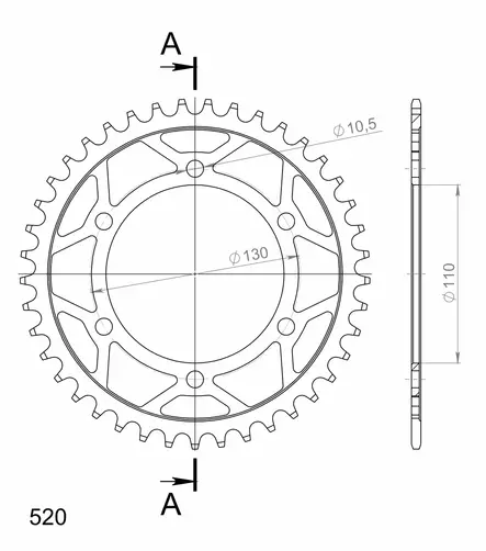 Supersprox / JT Rear sprocket 486.45 - MC Bakdrev - 27-2-486-45 - 1