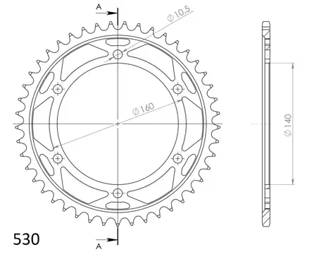 Supersprox / JT Rear sprocket 502.45 - MC Bakdrev - 27-2-502-45 - 1