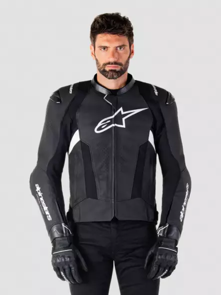 MP- nahkatakki Alpinestars Missile v3, musta/valkoinen
 - MC skinnjackor - D496885 - 1