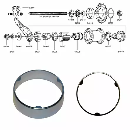 Dammskydd SHIMANO (CB-E110) 1-vxl, höger - Baknav Shimano 1-v - 64015 - 1