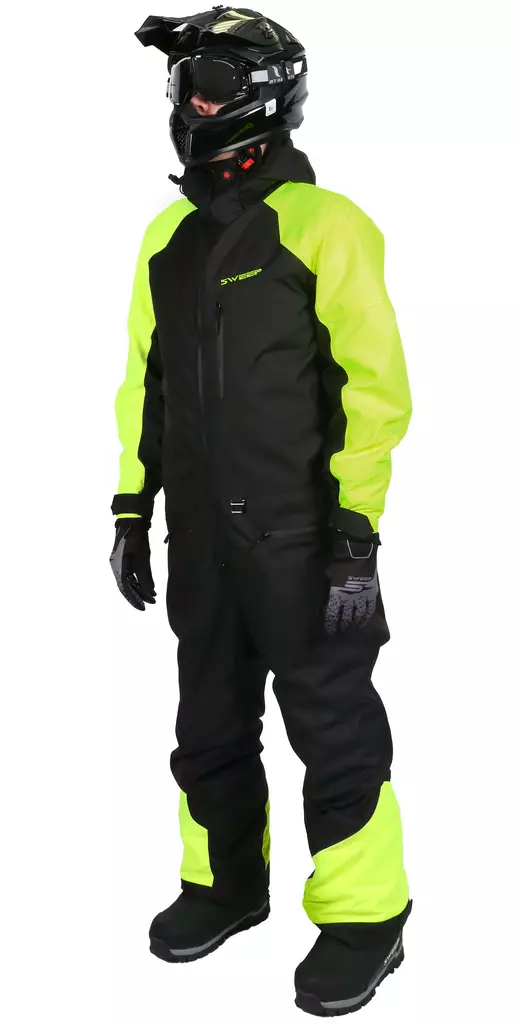 Sweep Vertex Insulated snöskoteroverall, svart/neon gul - Skoteroveraller - TSVEIN-025 - 1