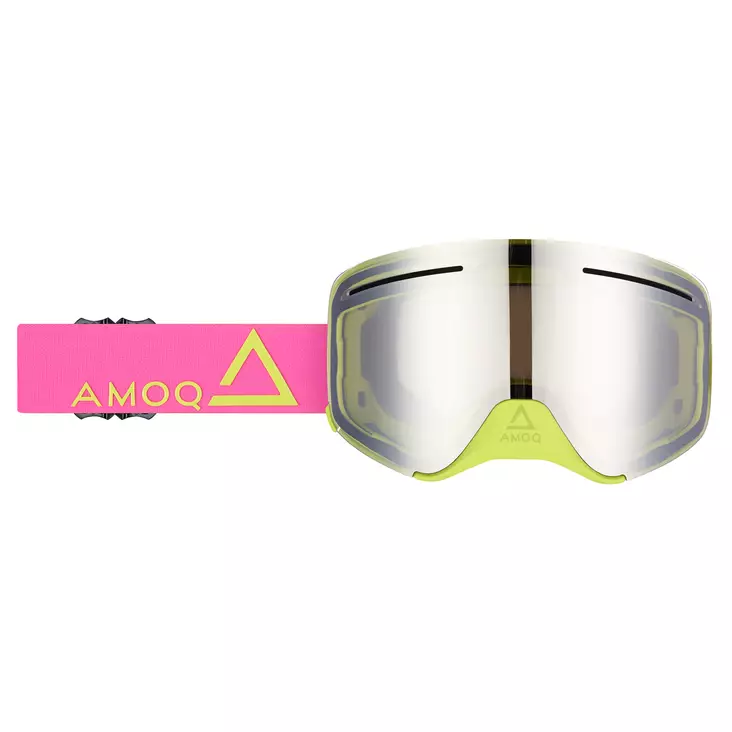 AMOQ Vision Vent+ Magnetic Goggles Pink-HiVis - Silver Mirror - Skoterglasögon - 645-23130325 - 1