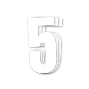 Blackbird siffror vit 3st/sats 13x7cm #5 - Motocross nummerdekaler - 381-5047-10-5 - 1