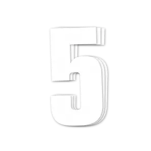 Blackbird siffror vit 3st/sats 16x7,5cm #5 - Motocross nummerdekaler - 381-5048-10-5 - 1