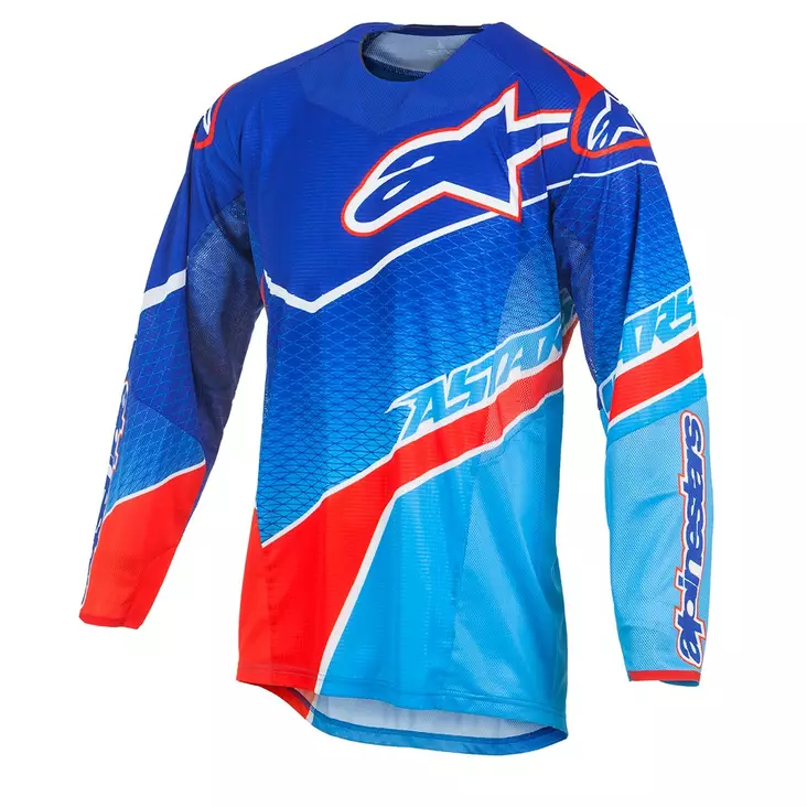 Crosströja Alpinestars Techstar Venom, blå/cyan/röd - Crosströjor - D202565 - 1