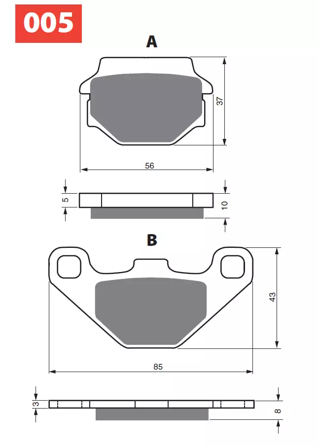 GOLDFREN Bromsbelägg 005 Ceramic Carbon AD - Motocross bromsbelägg - 46-12-005 - 1