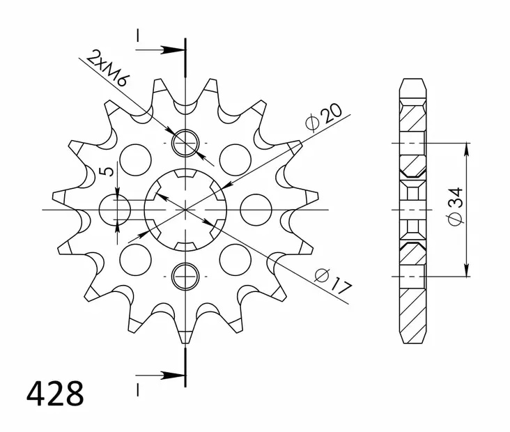 Supersprox / JT Front sprocket 1264.15 - MC Framdrev - 27-1-1264-15 - 1
