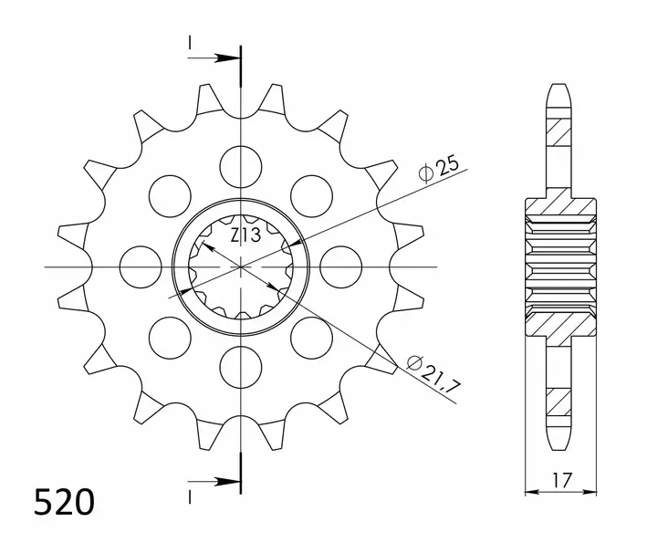 Supersprox / JT Front sprocket 1381.15 - MC Framdrev - 27-1-1381-15 - 1