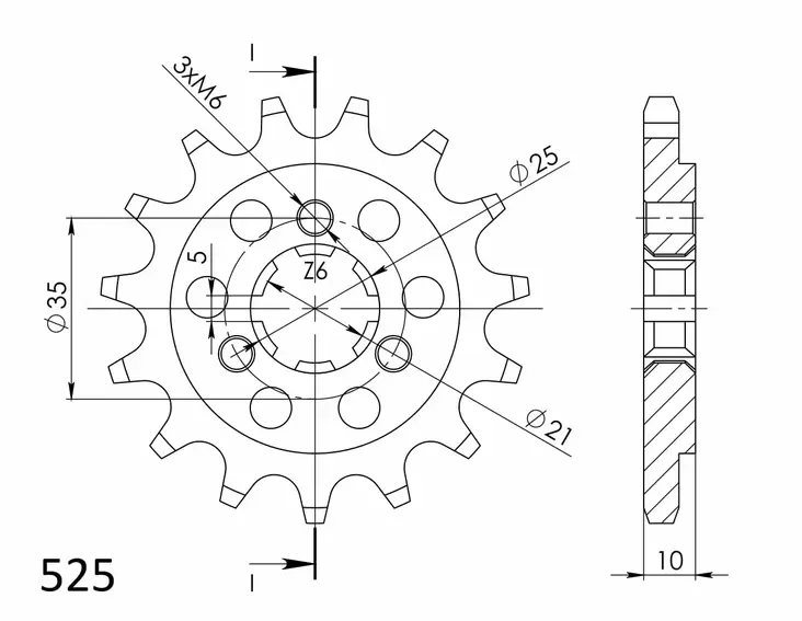 Supersprox / JT Front sprocket 1448.15 - MC Framdrev - 27-1-1448-15 - 1