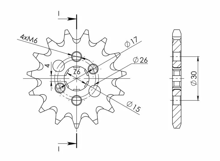 Supersprox / JT Front sprocket 252.15 - MC Framdrev - 27-1-252-15 - 1