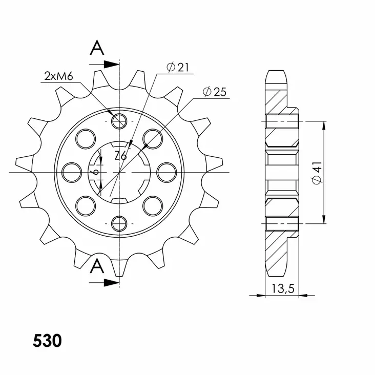 Supersprox / JT Front sprocket 286.15 - MC Framdrev - 27-1-286-15 - 1