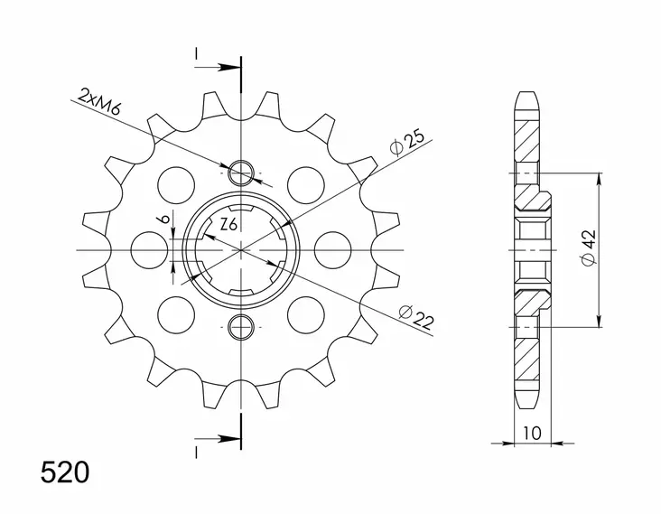 Supersprox / JT Front sprocket 306.15 - MC Framdrev - 27-1-306-15 - 1