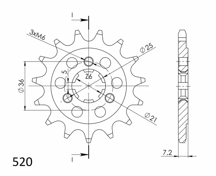 Supersprox / JT Front sprocket 437.15 - MC Framdrev - 27-1-437-15 - 1