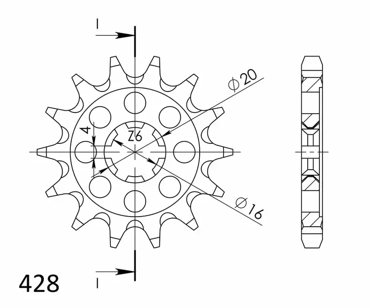 Supersprox / JT Front sprocket 555.15 - Motocross framdrev - 27-1-555-15 - 1