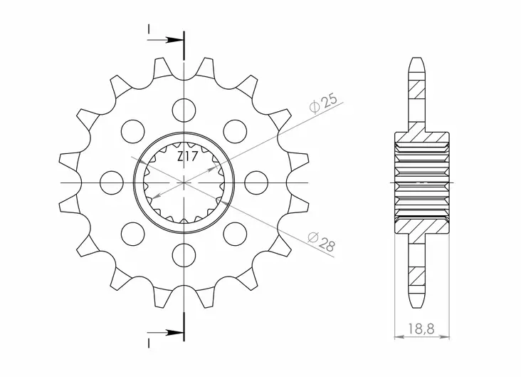 Supersprox / JT Front sprocket 705.15 - MC Framdrev - 27-1-705-15 - 1
