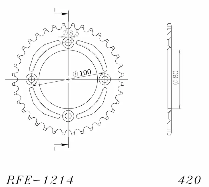 Supersprox / JT Rear sprocket 1214.45 - MC Bakdrev - 27-2-1214-45 - 1