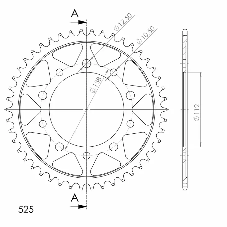 Supersprox / JT Rear sprocket 1304.45 - MC Bakdrev - 27-2-1304-45 - 1