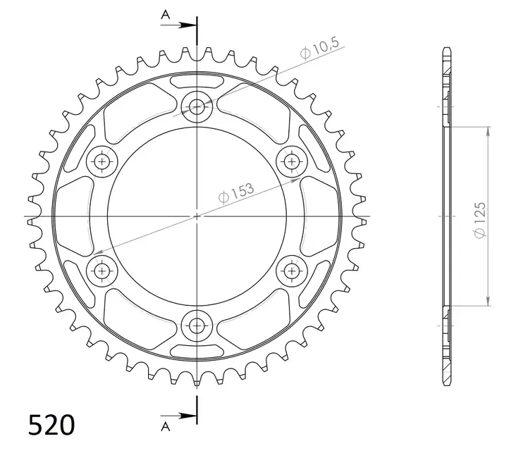 Supersprox / JT Rear sprocket 301.45 - MC Bakdrev - 27-2-301-45 - 1