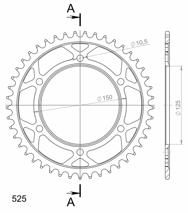 Supersprox / JT Rear sprocket 899,45 - MC Bakdrev - 27-2-899-45 - 1