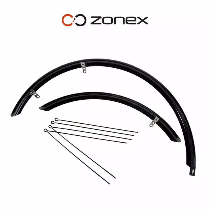 Skärmsats 28", Cavo hybrid, kromplast, svart - Stänkskärmar - 41-375 - 1