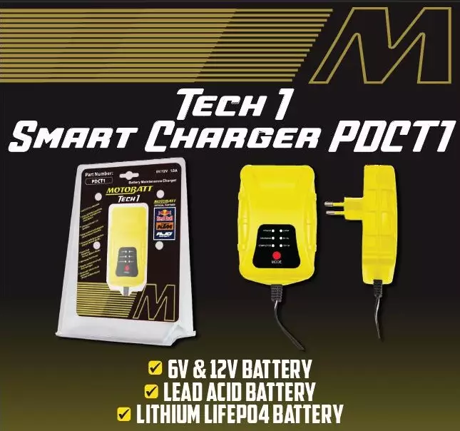 Motobatt Batteriladdare Tech1 6/12V 1Amp - Batteriladdare - 14-990-5 - 1