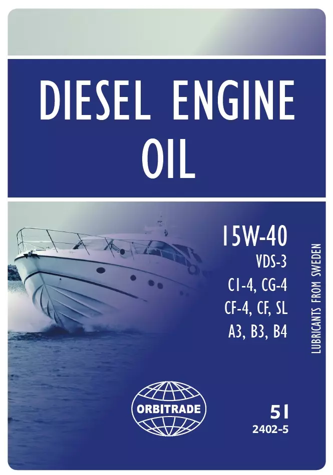 Orbitrade, Diesel engine oil 15W40 5L - Marin oljor - 117-6-2402-5 - 1