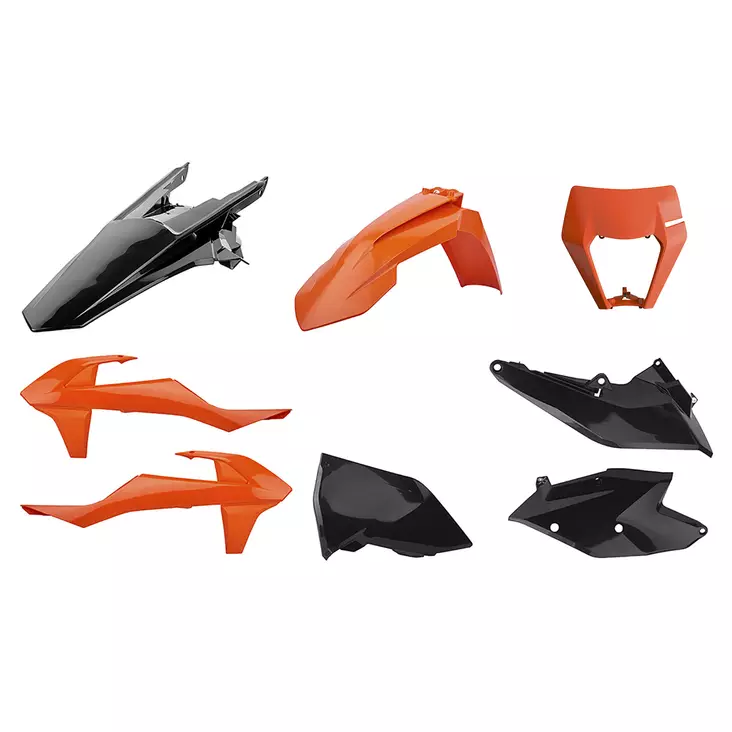 Polisport kit enduro w/ mask EXC/EXCF (17-19) Orange/black - Motocross plastsats - 178-90885 - 1
