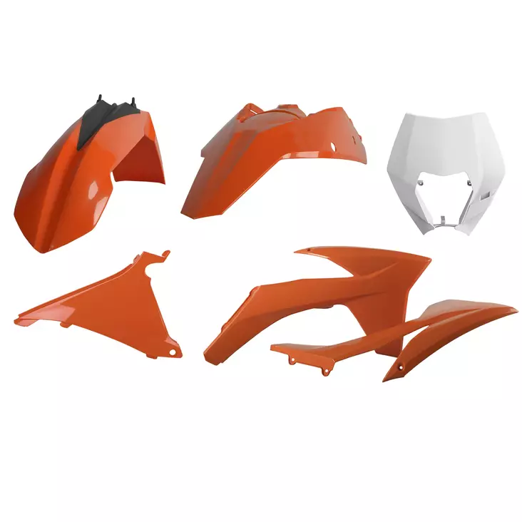 Polisport komplett kit KTM EXC/EXC-F/XC-W/XCF-W (12-13) med mask, OEM-färg - Motocross plastsats - 178-90855 - 1